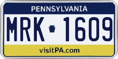 PA license plate MRK1609