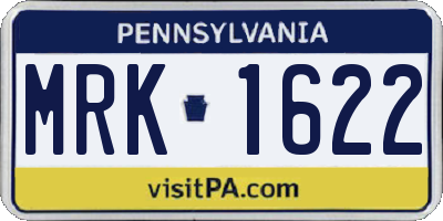 PA license plate MRK1622
