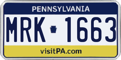PA license plate MRK1663