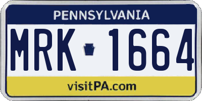 PA license plate MRK1664