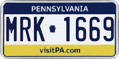 PA license plate MRK1669