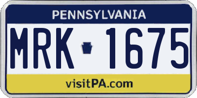 PA license plate MRK1675