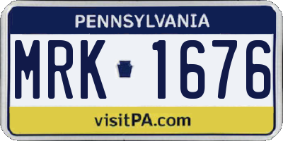 PA license plate MRK1676
