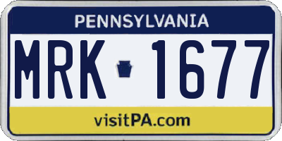 PA license plate MRK1677