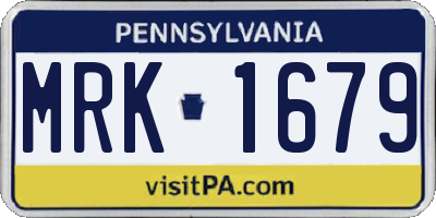 PA license plate MRK1679