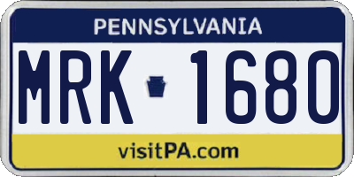 PA license plate MRK1680