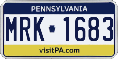 PA license plate MRK1683