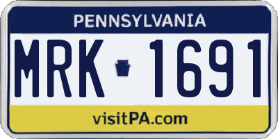 PA license plate MRK1691