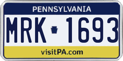 PA license plate MRK1693