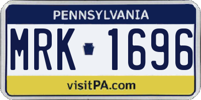 PA license plate MRK1696