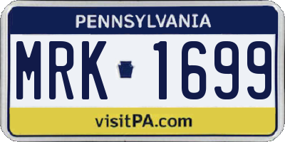 PA license plate MRK1699