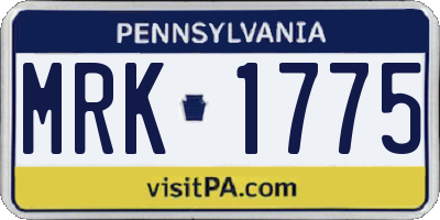 PA license plate MRK1775