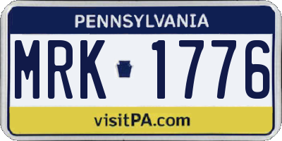 PA license plate MRK1776