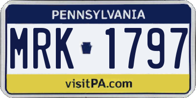 PA license plate MRK1797
