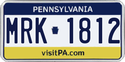 PA license plate MRK1812