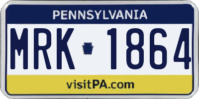 PA license plate MRK1864
