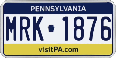 PA license plate MRK1876