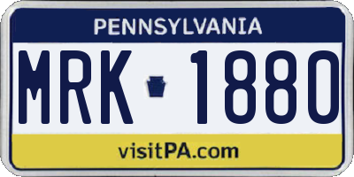 PA license plate MRK1880