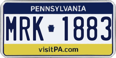 PA license plate MRK1883
