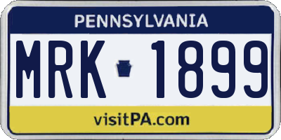 PA license plate MRK1899