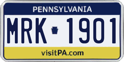 PA license plate MRK1901