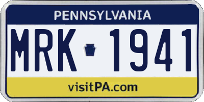 PA license plate MRK1941