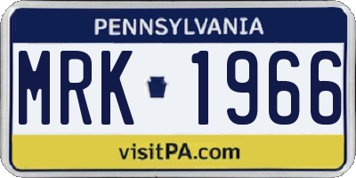 PA license plate MRK1966