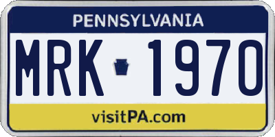PA license plate MRK1970