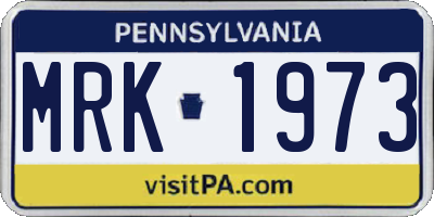 PA license plate MRK1973