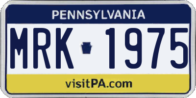 PA license plate MRK1975