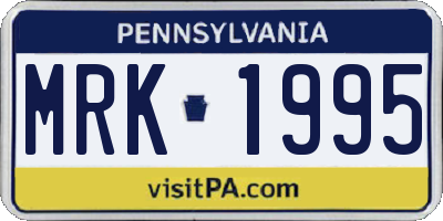 PA license plate MRK1995