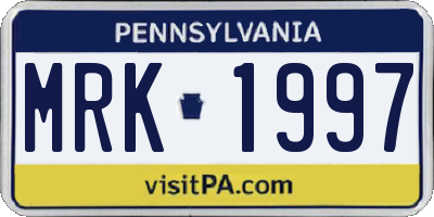 PA license plate MRK1997
