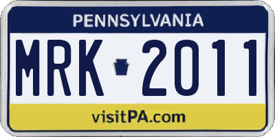 PA license plate MRK2011