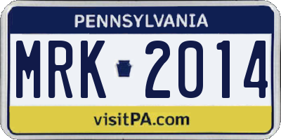 PA license plate MRK2014