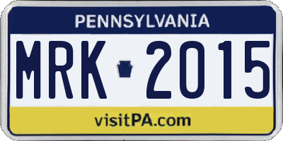 PA license plate MRK2015