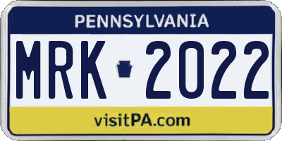 PA license plate MRK2022