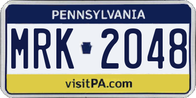 PA license plate MRK2048