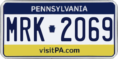 PA license plate MRK2069