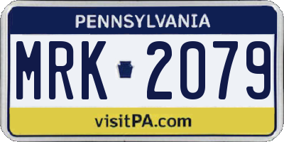 PA license plate MRK2079