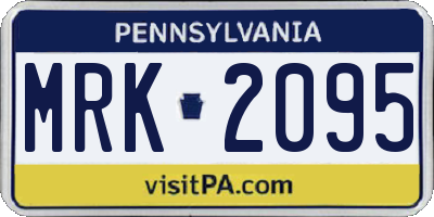 PA license plate MRK2095