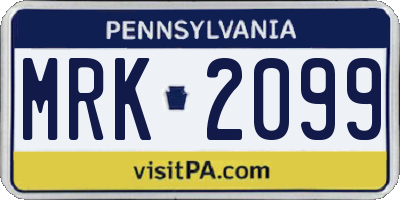 PA license plate MRK2099