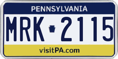 PA license plate MRK2115