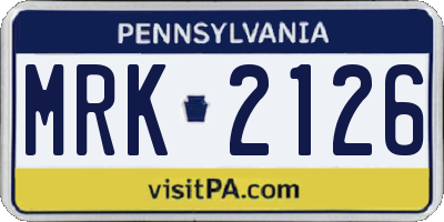 PA license plate MRK2126