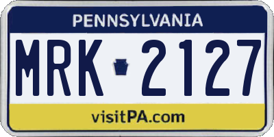 PA license plate MRK2127