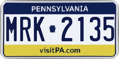 PA license plate MRK2135