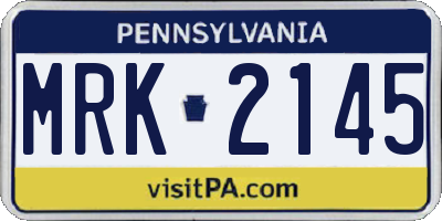PA license plate MRK2145