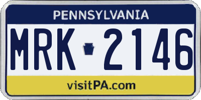 PA license plate MRK2146