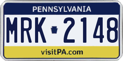 PA license plate MRK2148