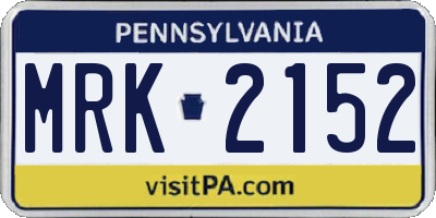 PA license plate MRK2152