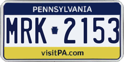 PA license plate MRK2153